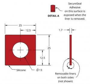 Grace Bio-Labs Press-To-Seal silicone isolator, PSA one side GBL665207-25EA