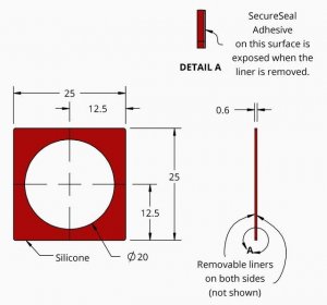 Grace Bio-Labs Press-To-Seal silicone isolator, PSA one side GBL665504-25EA
