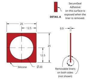 Grace Bio-Labs Press-To-Seal silicone isolator, PSA one side GBL665104-25EA