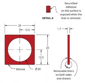 Grace Bio-Labs Press-To-Seal silicone isolator, PSA one side GBL665204-25EA