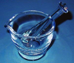 Glass mortar and pestle 