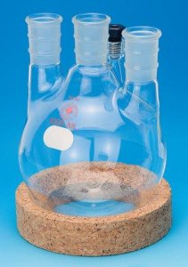 Ace three-neck round-bottom flask with threaded side-arm 