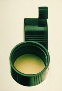 Black plastic caps 