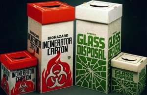 Broken-glass disposal boxes 