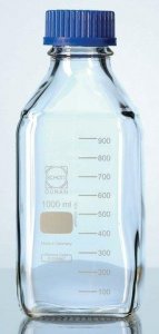 Duran square bottle, clear, with cap and pouring ring (PP) Z681121-10EA
