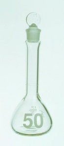 Kimax heavy-duty wide-mouth, large numbers volumetric flasks - CLASS A 