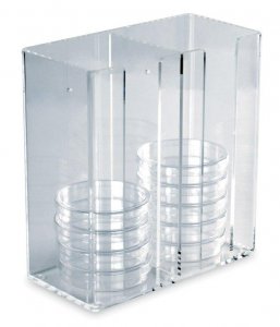 Petri dish dispenser, holds 30 x 100 mm dishes in 2 compartments HS23452