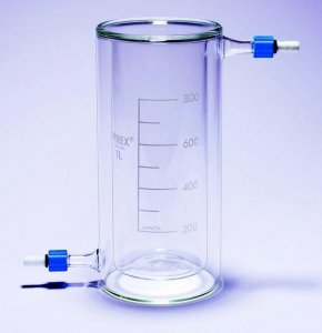 Pyrex Beakers, jacketed with PTFE screwthread SLW1025/10SC-1EA