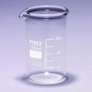 Pyrex Berzelius beakers, heavy duty, tall form, with printed trace code SLW1004-250-10EA