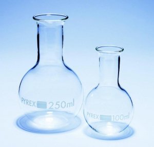 Pyrex Boiling flask, flat bottom, narrow neck SLW1070/18D-10EA