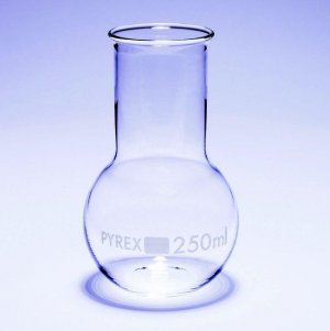 Pyrex Boiling flask, flat bottom, wide neck SLW1080/10D-10EA