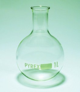 Pyrex Boiling flask, round bottom, narrow neck SLW1100/32D-1EA