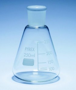 Pyrex Erlenmeyer flask, graduated, ground socket SLW1132/14-10EA