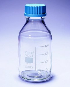 Pyrex Media-Lab Bottles, with cap and pouring ring, with printed trace code SLW1516/06D-10EA