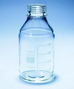 Pyrex Media-Lab Bottles, with-out cap and pouring ring, with printed trace code SLW1517/10-10EA