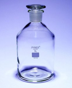 Pyrex Reagent bottles, narrow neck with stopper SLW1521/18D-1EA
