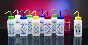Scienceware safety labeled wash bottles 