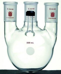 Synthware four-neck round bottom flask with threaded side arm SYNF71542L-1EA