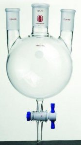 Synthware three neck round bottom flask with bottom outlet SYNF424450-1EA