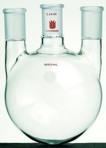 Synthware three neck round bottom flask with vertical side necks SYNF441500-1EA