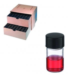 WHEATON Shorty Vials clear with PTFE faced rubber lined cap packed in partitioned tray DWKW224606-200EA