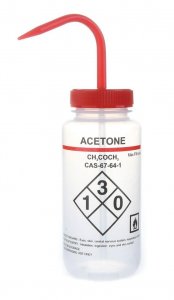 Wide mouth safety labelled wash bottle HS120250