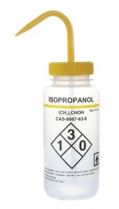 Wide mouth safety labelled wash bottle HS120252