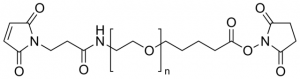 Poly(ethylene glycol) (N-hydroxysuccinimide 5-pentanoate) ether N-(3-maleimidopropionyl)aminoethane 757853-100MG