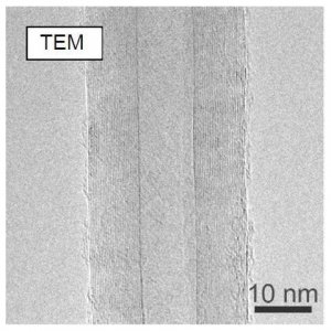 Carbon nanotube array, multi-walled, drawable 