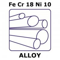 Stainless steel - AISI 304L alloy, Fe/Cr18/Ni10 